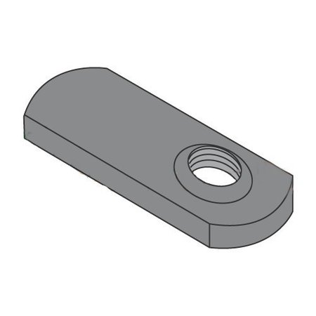 NEWPORT FASTENERS Tab Weld Nut, 5/16"-18, Steel, 0.448 in Wd, 1.14 in Lg, 0.128 in Ht, 1000 PK 431364